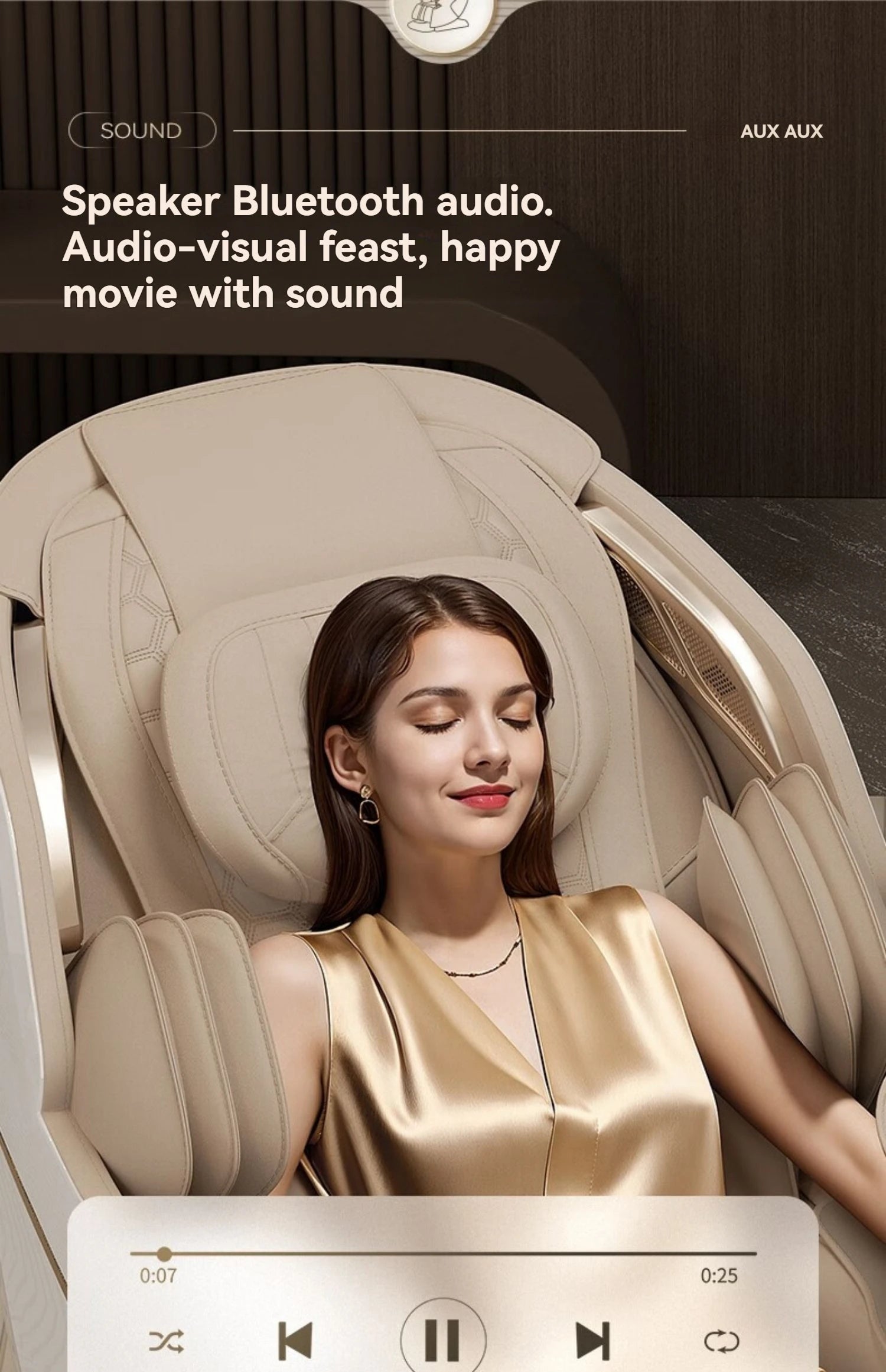 4D+4D Electric Massage Chair Full Body 24 Modes Zero Gravity SL-Track Shiatsu Smart Auto Massage Chairs with Heat System Massage