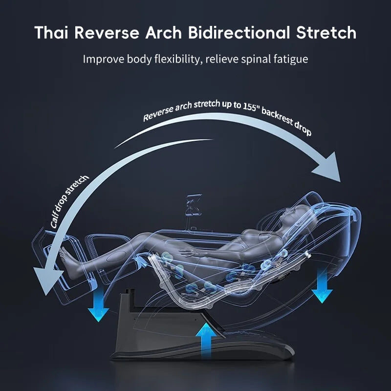 Jade-Inspired 4D Flex Mechanism SL-Track Massage Chair Lotus-Silicone Massage Nodes with Calf Kneading Roller Home Leisure Sofa