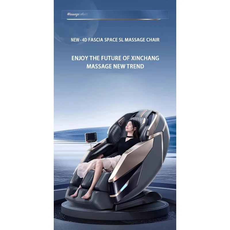 Electric Massage Chair Foot Roller Massage Lounge Chair Full Body Zero Gravity Stretching 4D Massage Chair 2025
