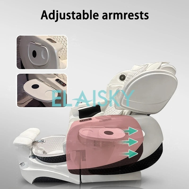 Foot Pool Pedicure Chair Foot Massage and Washing Electric Foot Bath Spa Salon Nail Sofa Reclining Backrest Chair for Foot Bath