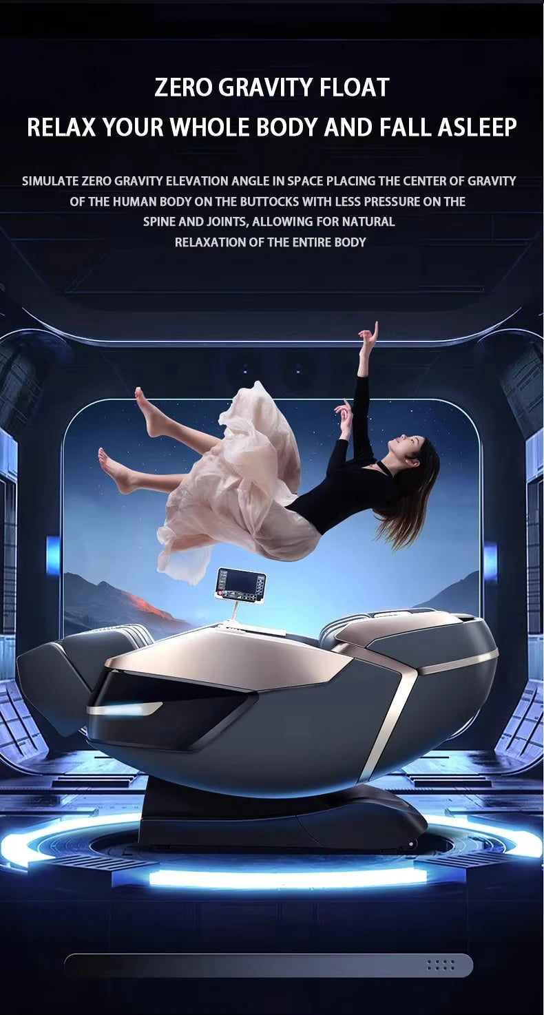 Electric Massage Chair Foot Roller Massage Lounge Chair Full Body Zero Gravity Stretching 4D Massage Chair 2025