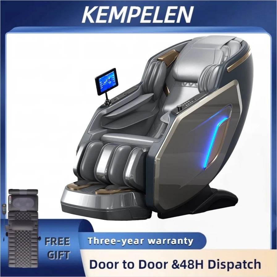 4D Full Body Massage Chair Zero Gravity Thai Stretch Heat Therapy Airbag Compression AI Voice Control for Home Office