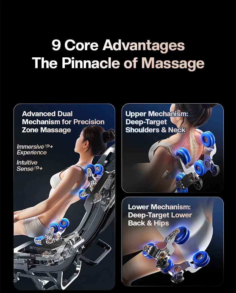 Dual Core Massage Chair Full Body 4D+3D Zero Gravity SL-Track Shiatsu Smart Massage Recliner Chairs with Body Scan, Heating