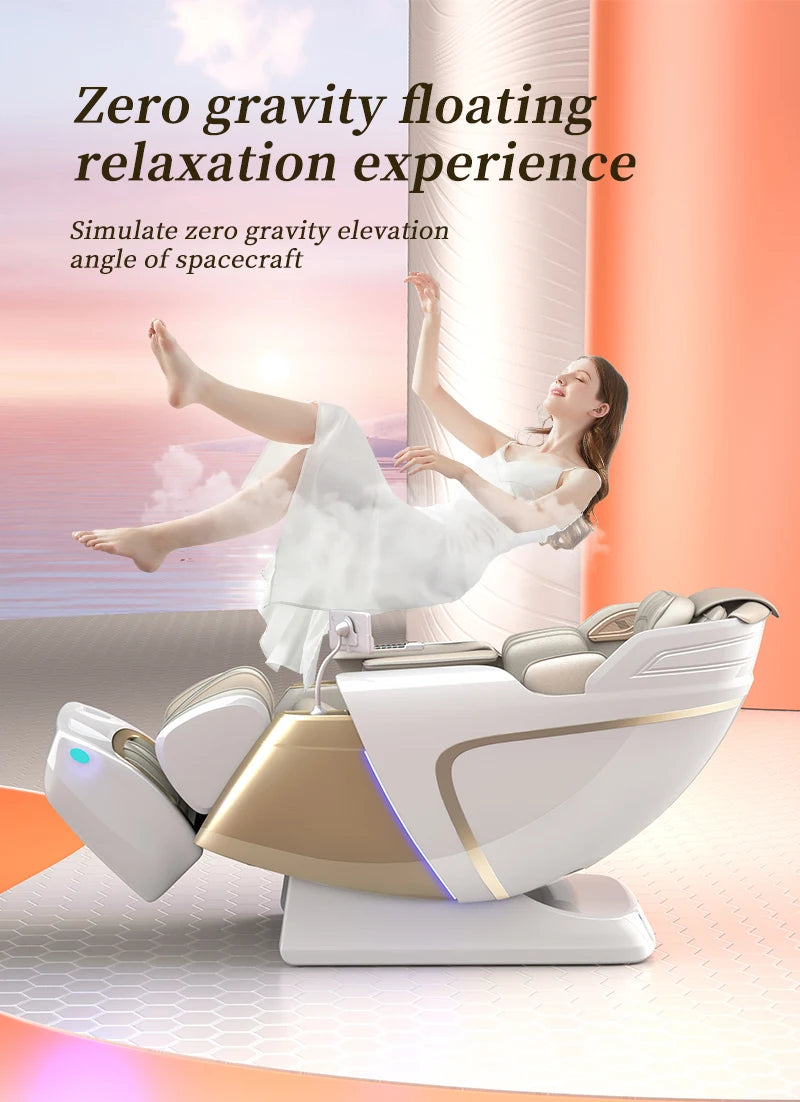 Electric Full Body Massage Chair 4D+3D Zero Gravity SL Track Dual Core Thai Stretch Smart Full Body Relaxation Massage Chairs
