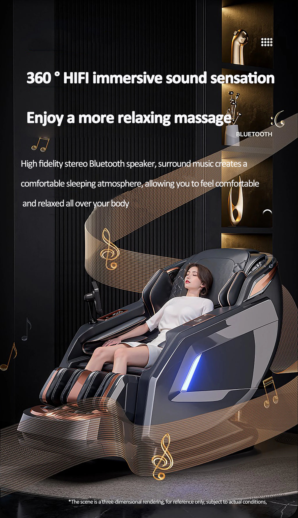 Best 4d Zero Gravity Massage Chair With SL Rail Design Full Body Airbag Massage Foot Rollers Bluetooth Audio Relaxation