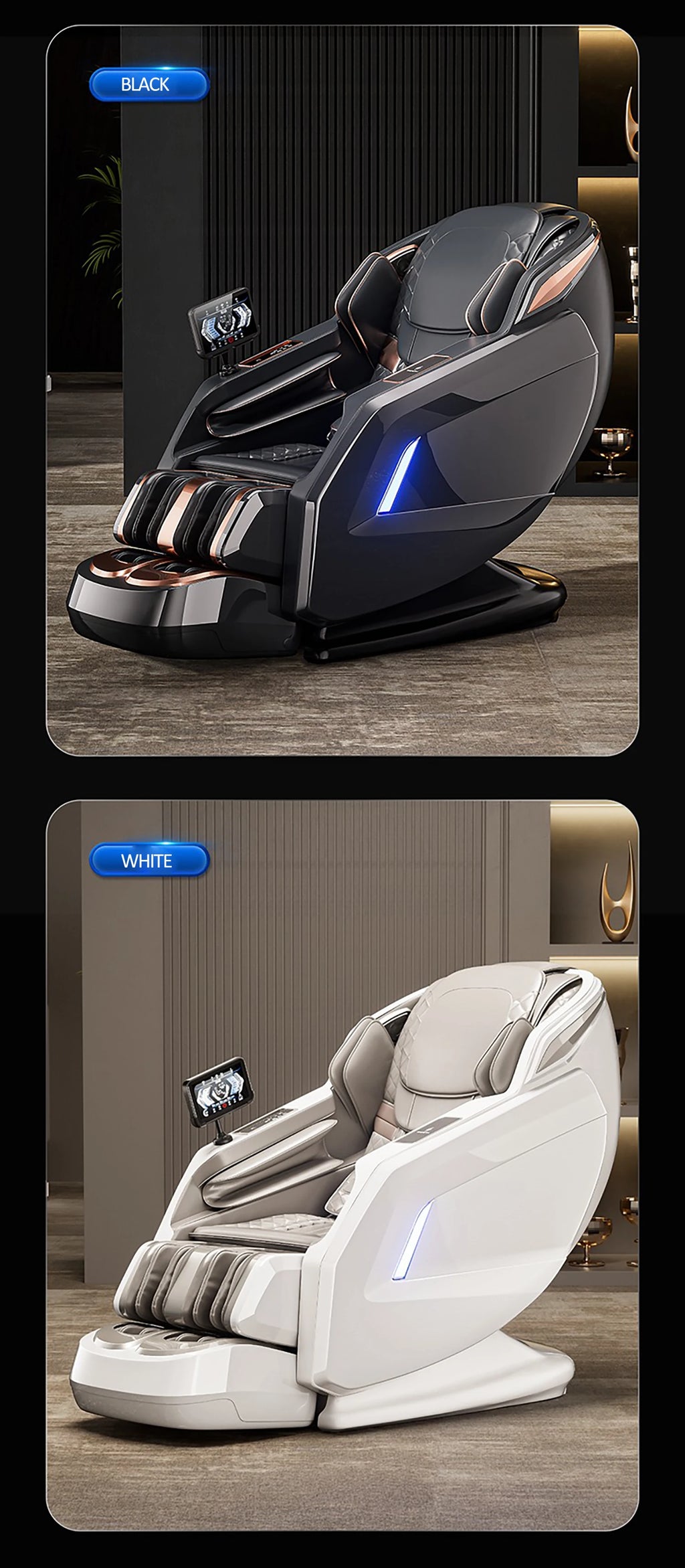 Best 4d Zero Gravity Massage Chair With SL Rail Design Full Body Airbag Massage Foot Rollers Bluetooth Audio Relaxation