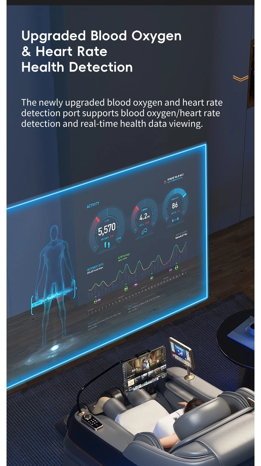 Jade-Inspired 4D Flex Mechanism SL-Track Massage Chair Lotus-Silicone Massage Nodes with Calf Kneading Roller Home Leisure Sofa