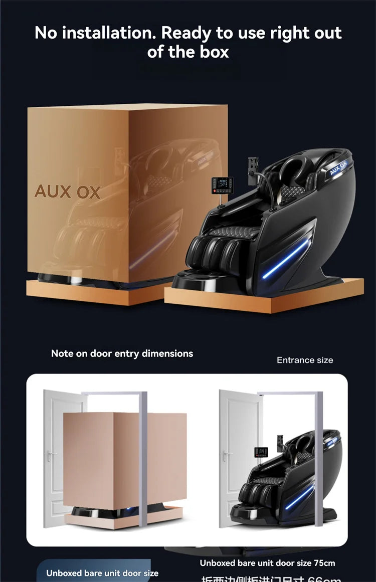 6D Smart Full Body Massage Chair Zero Gravity Relaxing Massage Recliner Chairs with SL-Track Bluetooth Speaker Heating Massage