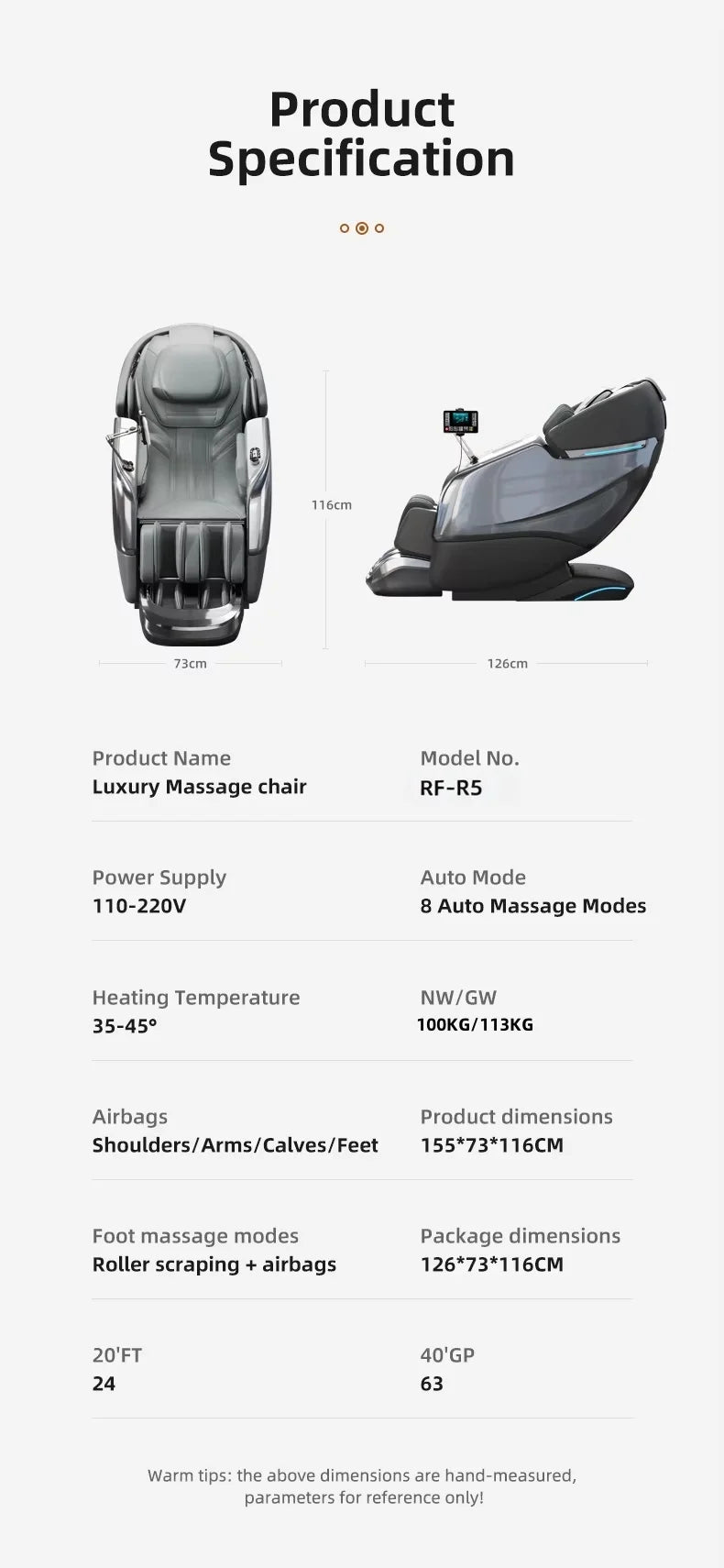 Massage Chair Full Body New Model Home Office Factory Price Electric Heating Kneading Luxury Zero Gravity Recliner Massage Chair