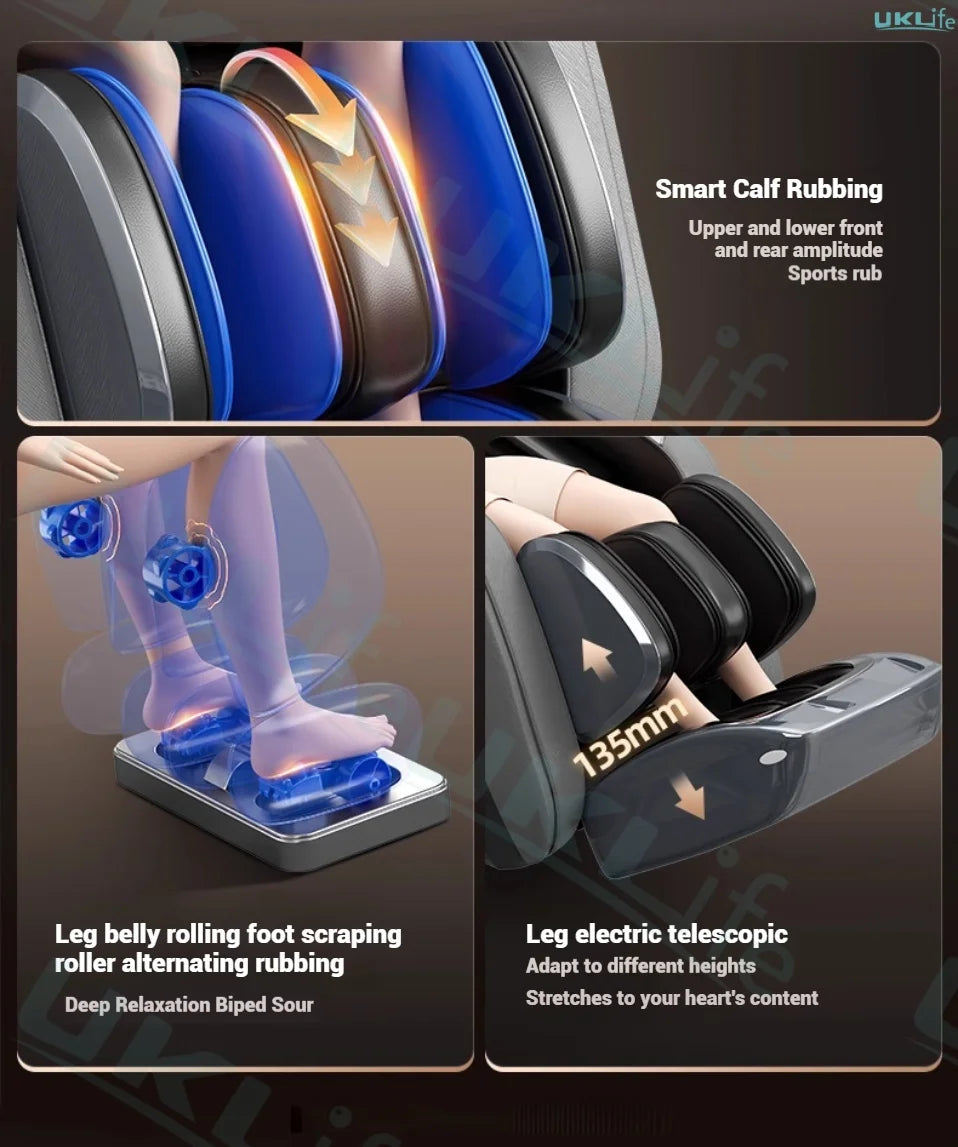 2025 New Model 4D+4D Dual Core Massage Chair with 25 Programs, Airbag Full Body, Health Scan, Zero Gravity, Lumbar Heating
