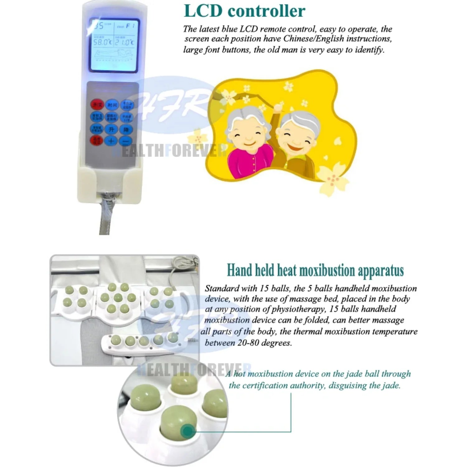 Jade Massage Bed Best Warm LCD Automatic Electric Rolling Jade Stone Thermal Heat Massage Bed Ceragem With jade bed massage