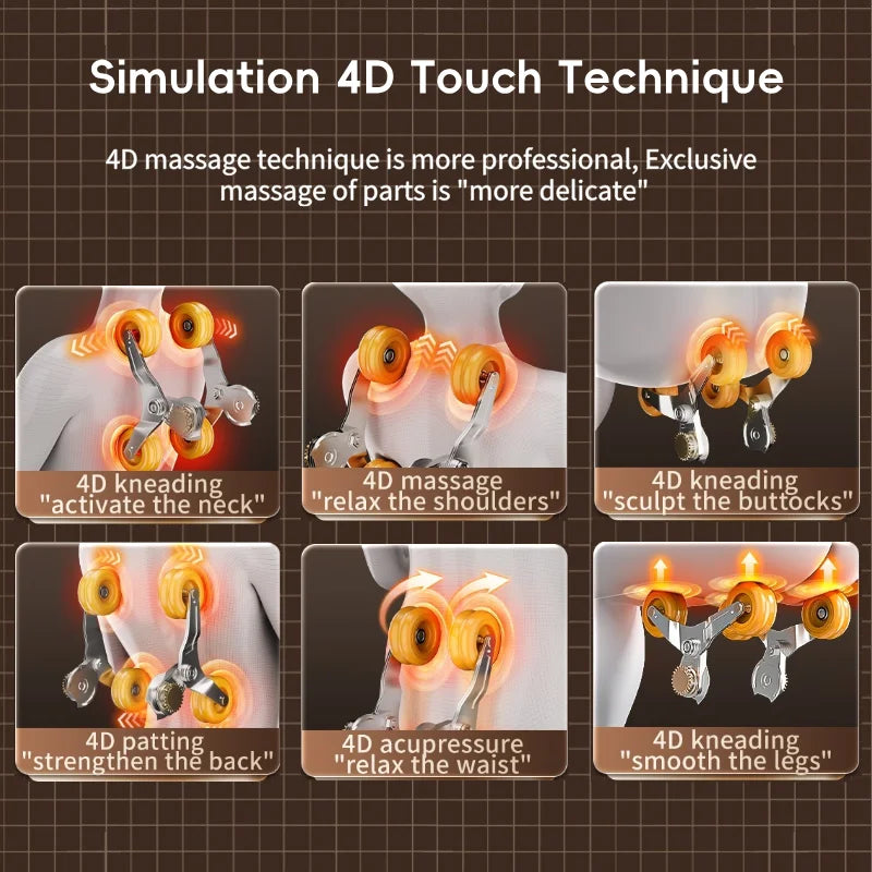 New Upgraded Super-large Cockpit Massage Chair Zero Gravity 4D Full Body Automatic Multifunction Intelligent Home Recliner Sofa