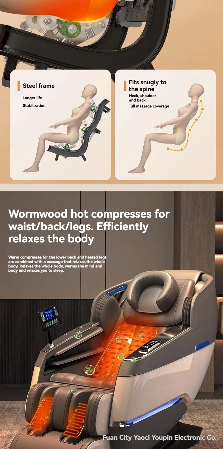 Heated Massage Chair Full Body  4D Body Massage Chair Recliner Therapy Zero Gravity SL Track Electric Relaxing Massage Chairs