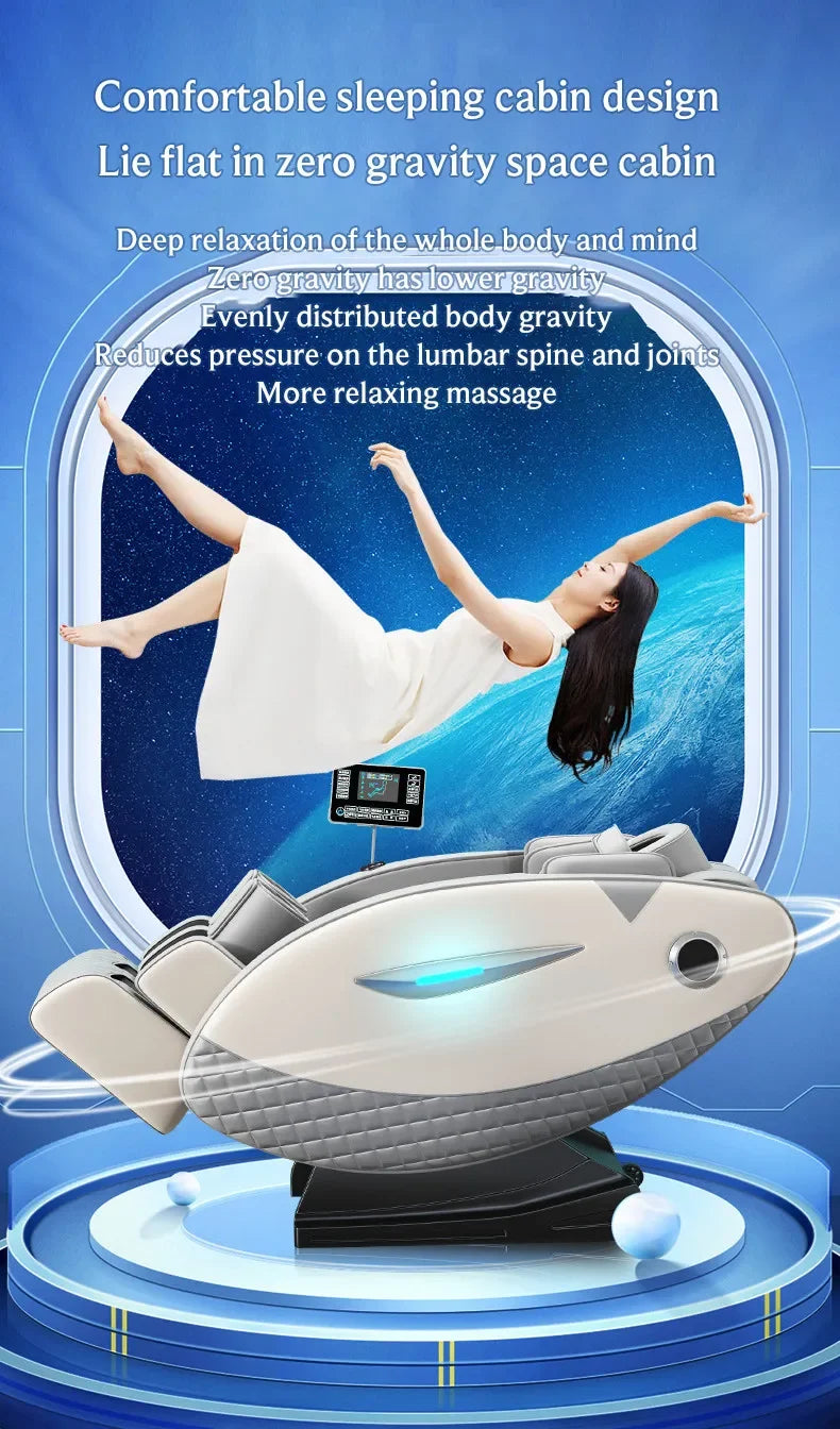 4D Relaxation Massage Chair Full Body 2025 Zero Gravity SL-Track Shiatsu Massage Recliner Chairs with Bluetooth Speaker AI Contr