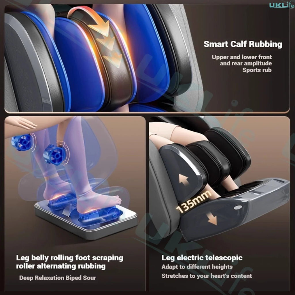 2025 New Model 4D+4D Dual Core Massage Chair with 25 Programs, Airbag Full Body, Health Scan, Zero Gravity, Lumbar Heating