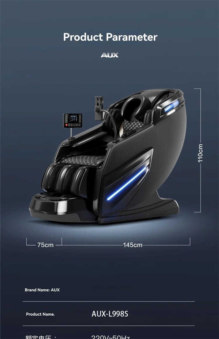 6D Smart Full Body Massage Chair Zero Gravity Relaxing Massage Recliner Chairs with SL-Track Bluetooth Speaker Heating Massage