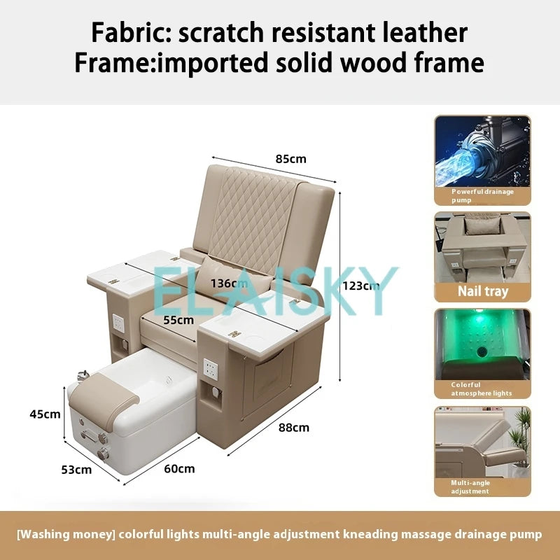 Electric Foot Bath Sofa Massage Spa Luxury Pedicure Sofa Massage Reclining Chair Armchair Electric Lounge Chair for Beauty Salon