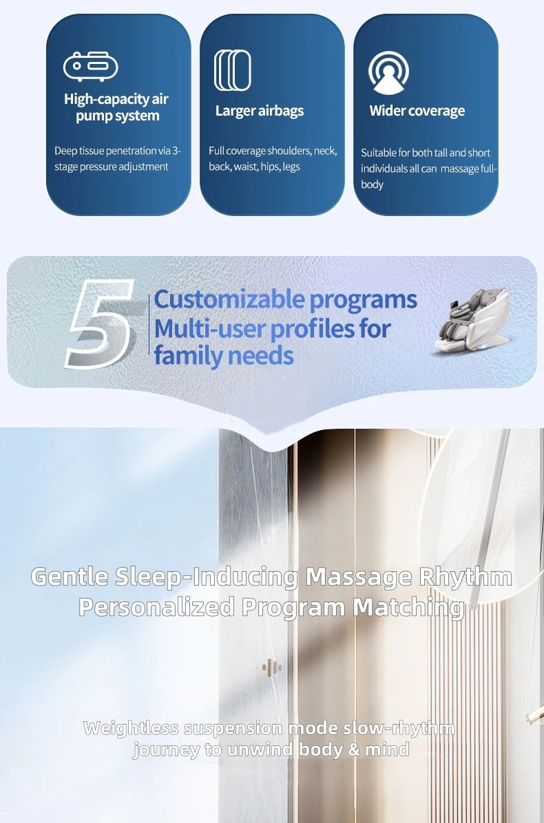 2025 Premium 4D Smart Massage Chair Full-Body Luxury Space Capsule with Multifunction Triple Control Operation‌ Home Office Use