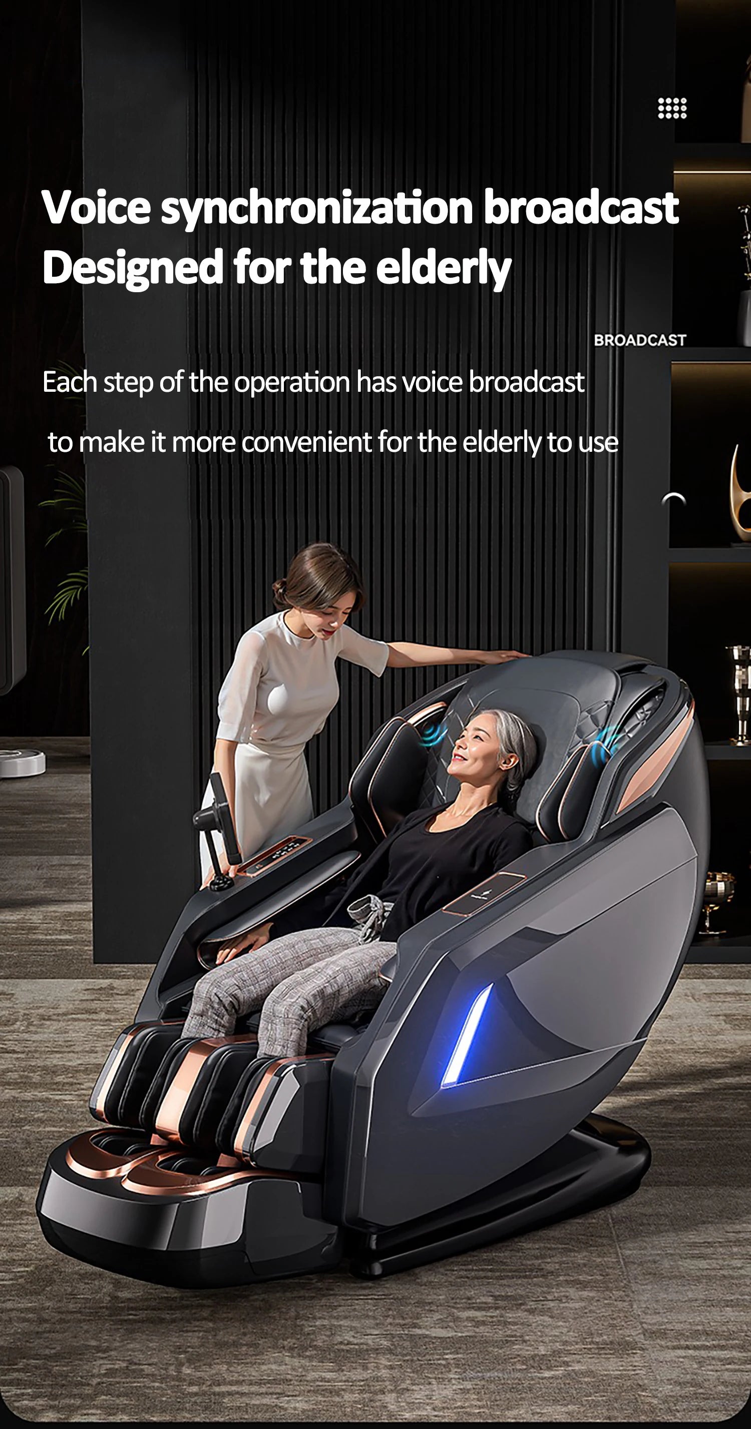 Best 4d Zero Gravity Massage Chair With SL Rail Design Full Body Airbag Massage Foot Rollers Bluetooth Audio Relaxation