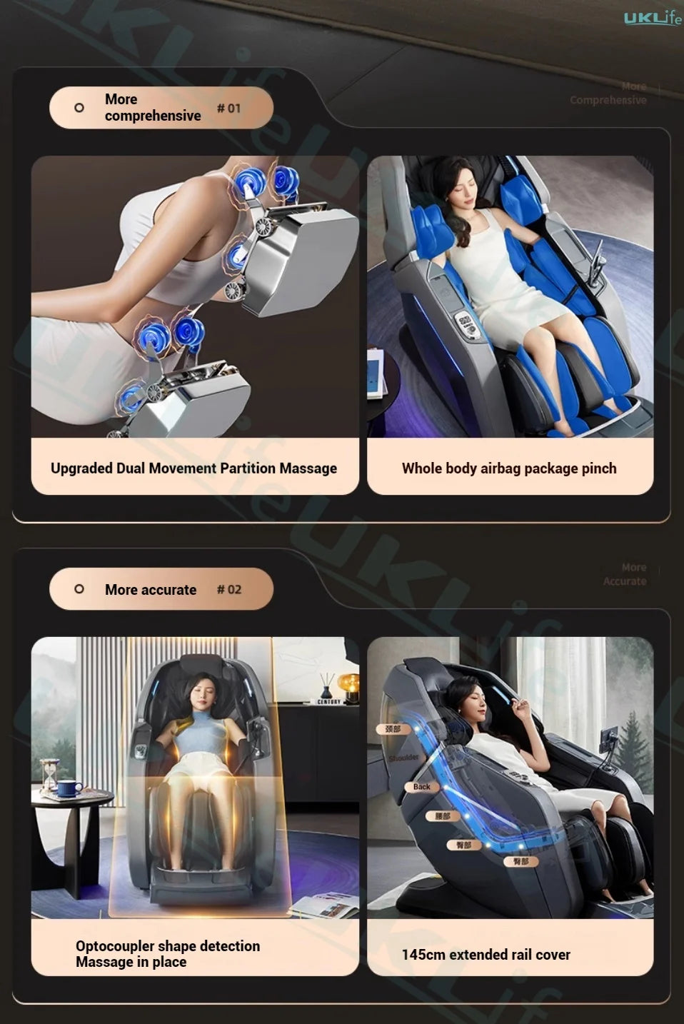 2025 New Model 4D+4D Dual Core Massage Chair with 25 Programs, Airbag Full Body, Health Scan, Zero Gravity, Lumbar Heating
