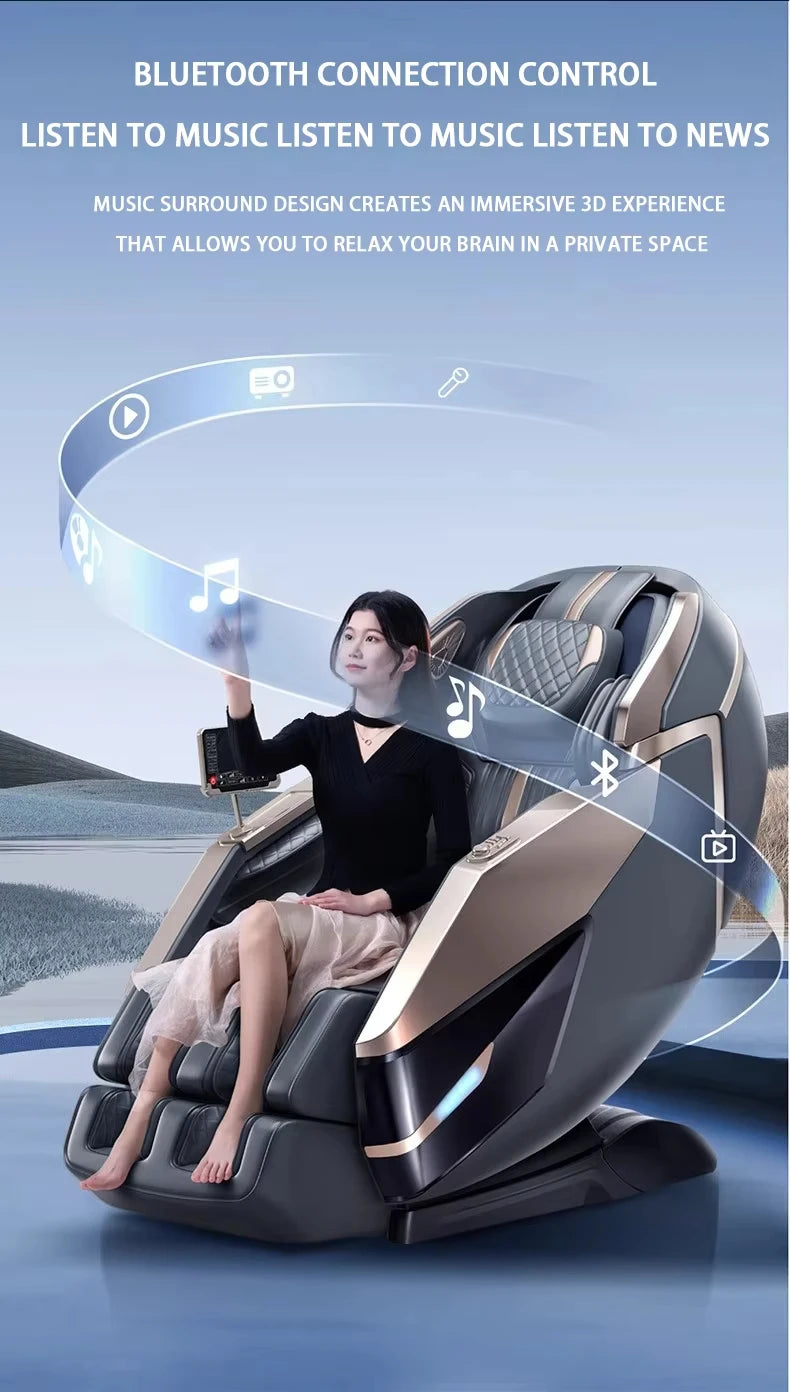 Electric Massage Chair Foot Roller Massage Lounge Chair Full Body Zero Gravity Stretching 4D Massage Chair 2025