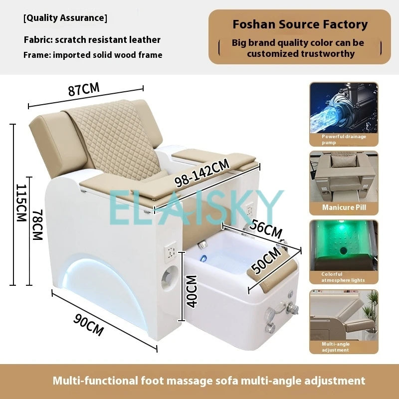 Electric Foot Bath Sofa Massage Spa Luxury Pedicure Sofa Massage Reclining Chair Armchair Electric Lounge Chair for Beauty Salon
