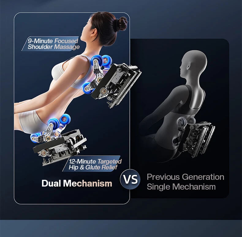 Dual Core Massage Chair Full Body 4D+3D Zero Gravity SL-Track Shiatsu Smart Massage Recliner Chairs with Body Scan, Heating