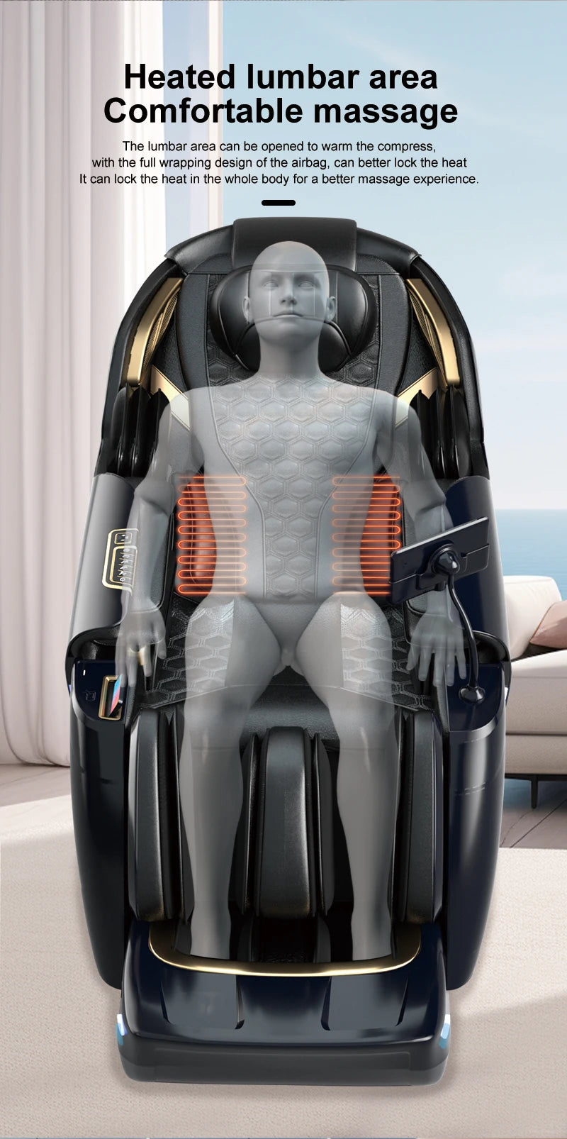 USA Local Delivery 135cmSL Shiatsu 4D Heating Airbag Zero Gravity full body Massage Chair Home Office Chair