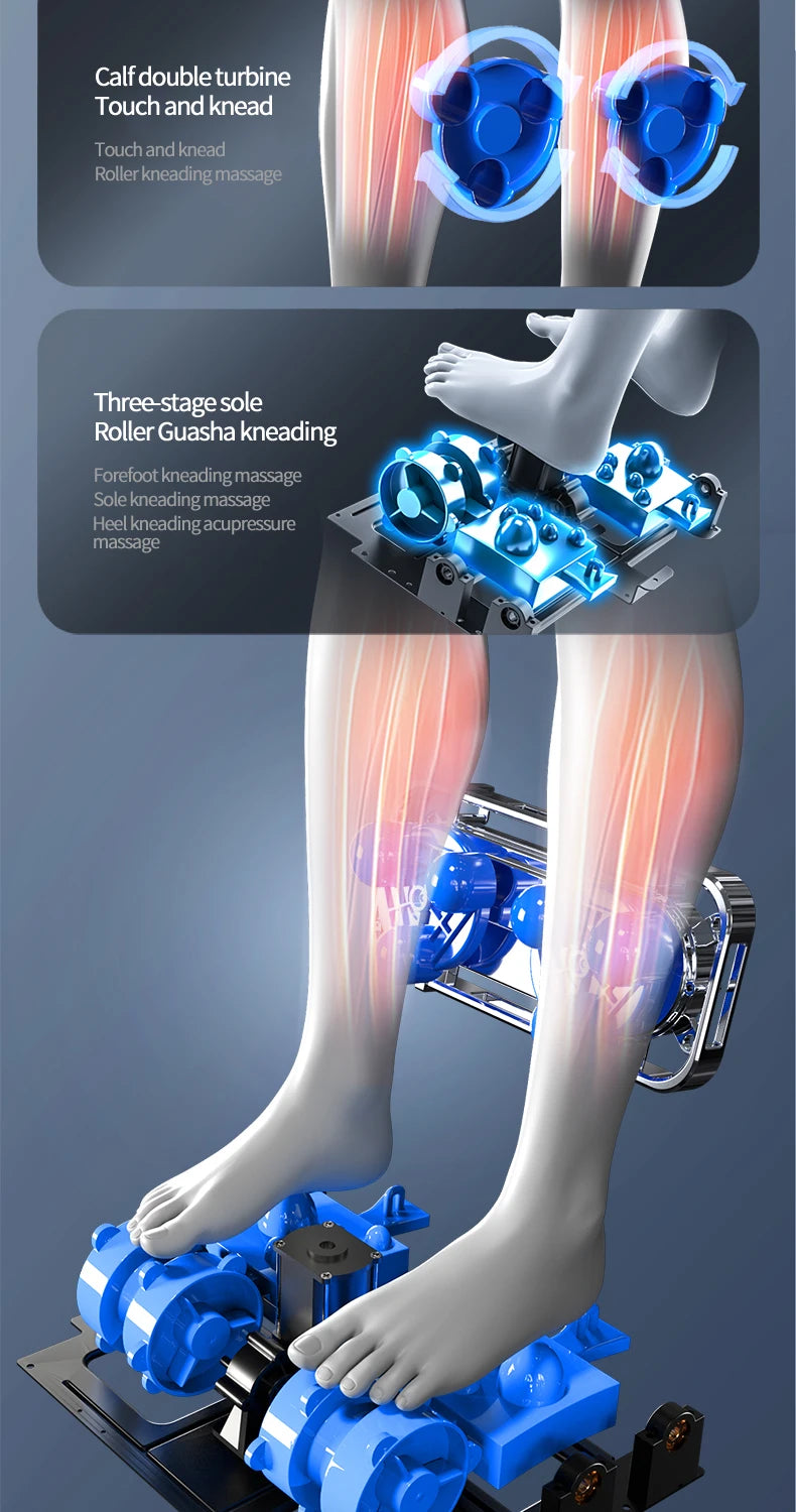 Electric Zero Gravity Massage Chair Leisure Sofa with Longer SL Track Full Body Airbag Knead Shiatsu Calf Roller for Relaxation