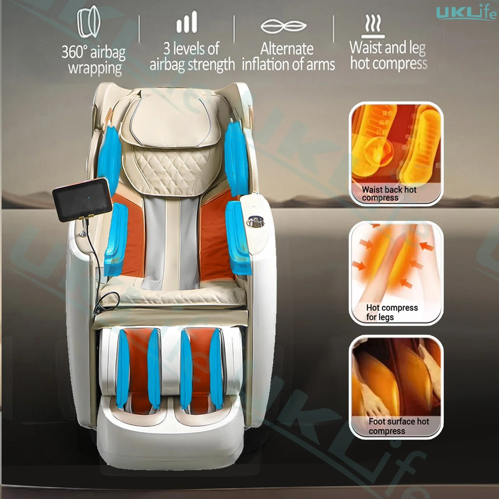 Dual-Core 4D SL-Track Zero Gravity Massage Chair | Full Body Thai Stretch & Foot Extension | 3 Year Warranty Home Luxury Electri