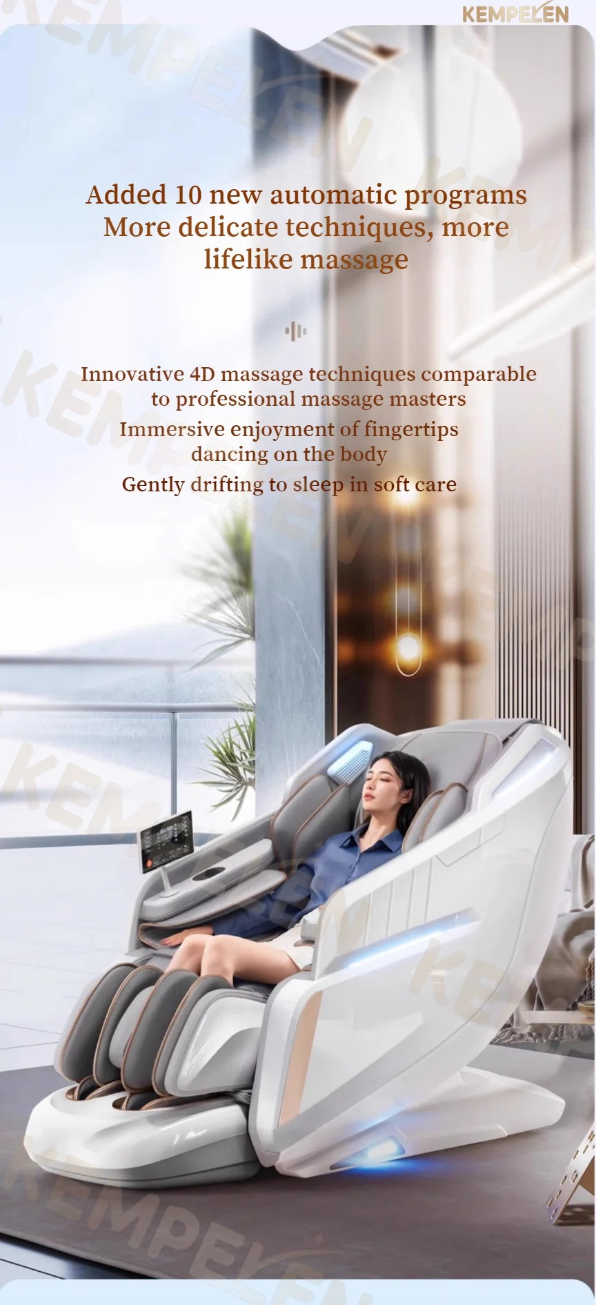 3D Massage Chair SL Track with AI Voice Control | Thai Stretch, Heating, Full Body Airbags, Foot Rollers, Bluetooth Music