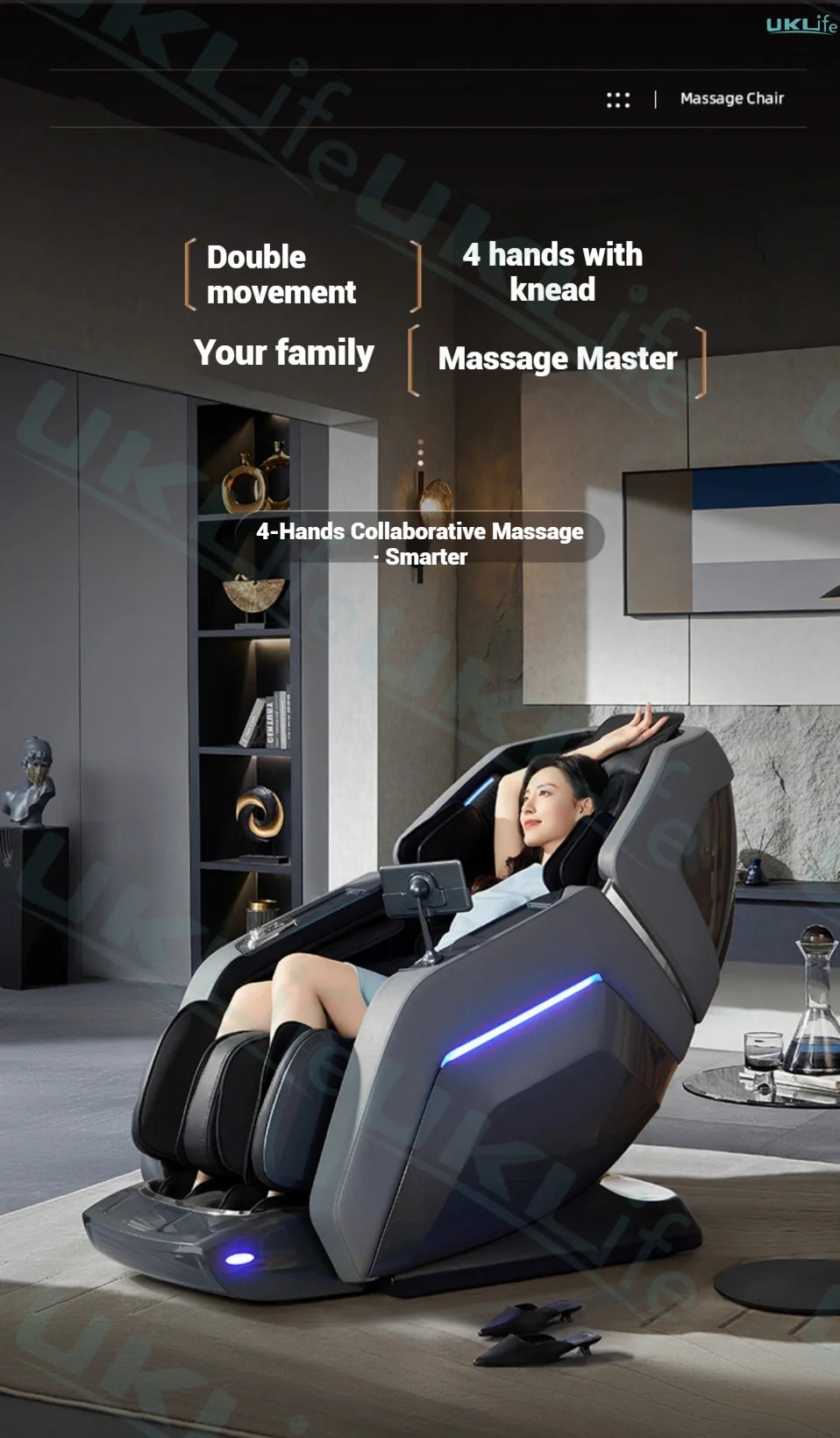 2025 New Model 4D+4D Dual Core Massage Chair with 25 Programs, Airbag Full Body, Health Scan, Zero Gravity, Lumbar Heating