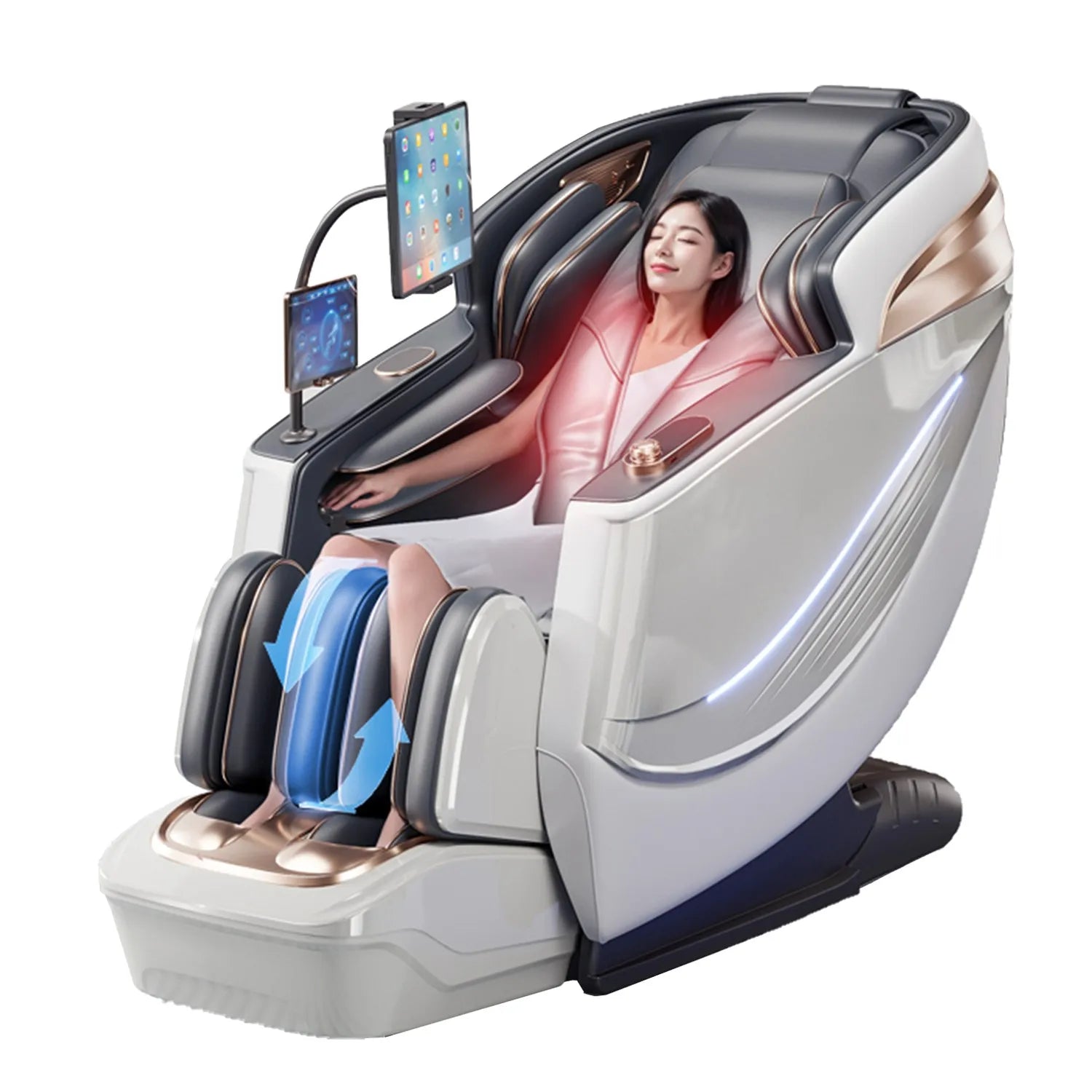 4D Full Body Massage Chair AI Voice Control Zero Gravity Thai Stretch Foot Scraping Blood Oxygen Monitor Home Relaxation