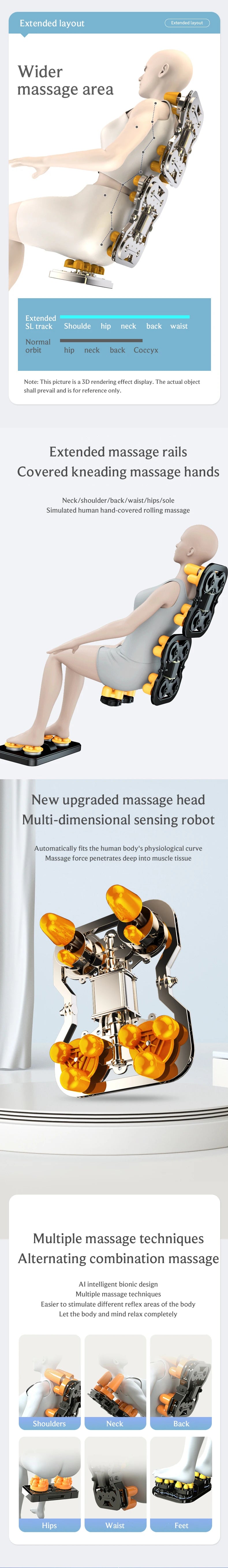 4D Relaxation Massage Chair Full Body 2025 Zero Gravity SL-Track Shiatsu Massage Recliner Chairs with Bluetooth Speaker AI Contr