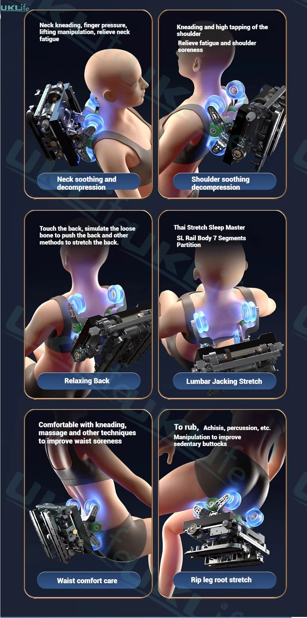 6D Jade 6-Roller Massage Chair w/ Thai Stretch, Zero Gravity & AI Voice - Shiatsu Recliner for Home/Office, 3-Year Warranty