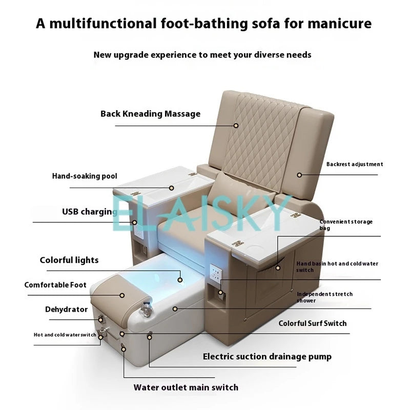 Electric Foot Bath Sofa Massage Spa Luxury Pedicure Sofa Massage Reclining Chair Armchair Electric Lounge Chair for Beauty Salon