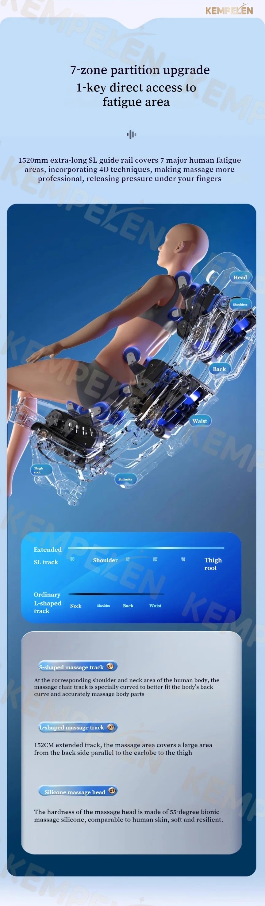 3D Massage Chair SL Track with AI Voice Control | Thai Stretch, Heating, Full Body Airbags, Foot Rollers, Bluetooth Music