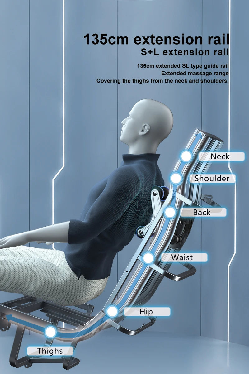 USA Local Delivery 135cmSL Shiatsu 4D Heating Airbag Zero Gravity full body Massage Chair Home Office Chair