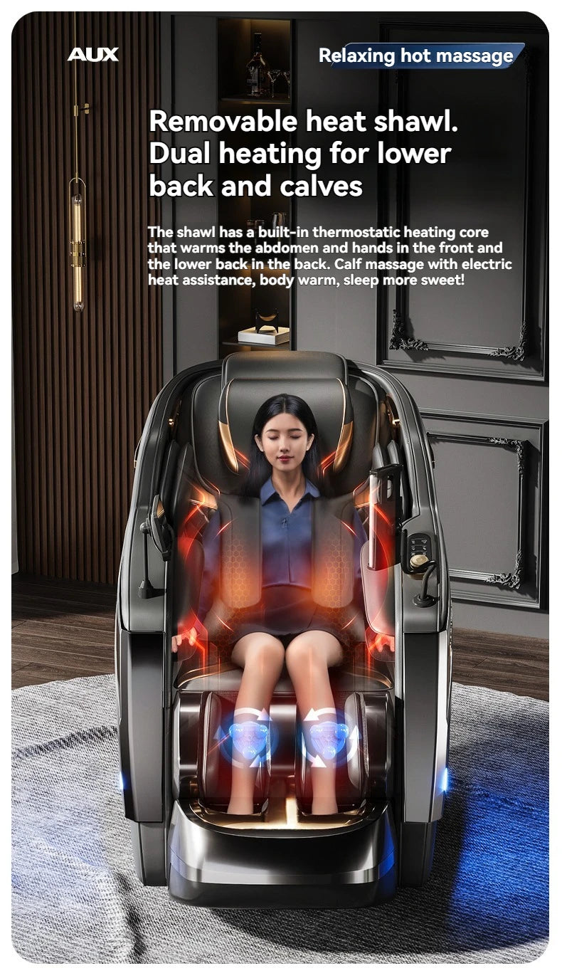 6D+6D Massage Chair Full Body Zero Gravity SL-Track Shiatsu Heating Massage Chairs with Body Scan Yoga Stretch Calf Extension