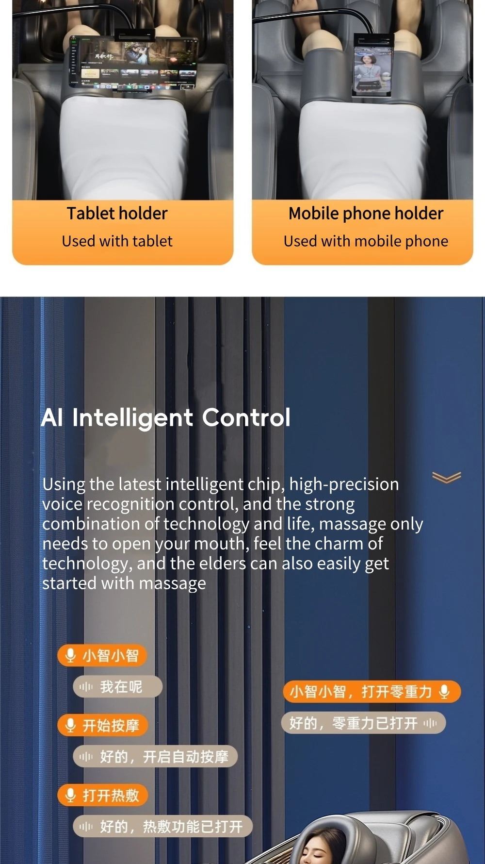 Jade-Inspired 4D Flex Mechanism SL-Track Massage Chair Lotus-Silicone Massage Nodes with Calf Kneading Roller Home Leisure Sofa