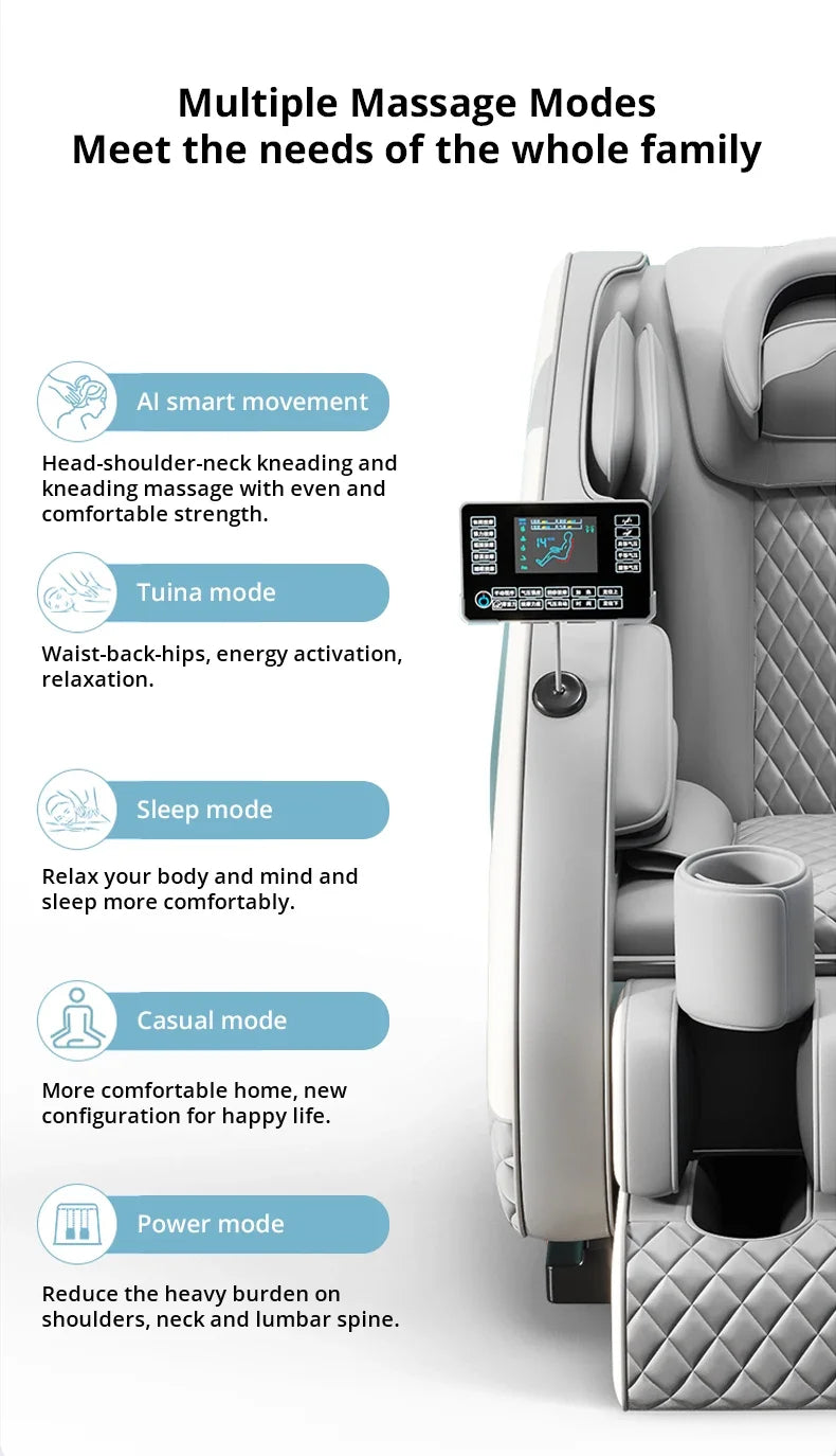 UKL-103-Fully Automatic Massage Chair, Bluetooth Heating, HiFi, Zero Gravity, Russian Control Screen, Diversification Roller, Lo