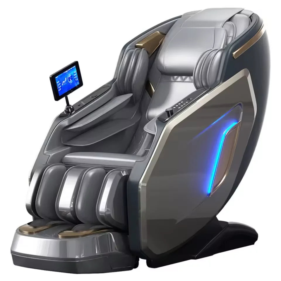 4D Full Body Massage Chair Zero Gravity Thai Stretch Heat Therapy Airbag Compression AI Voice Control for Home Office