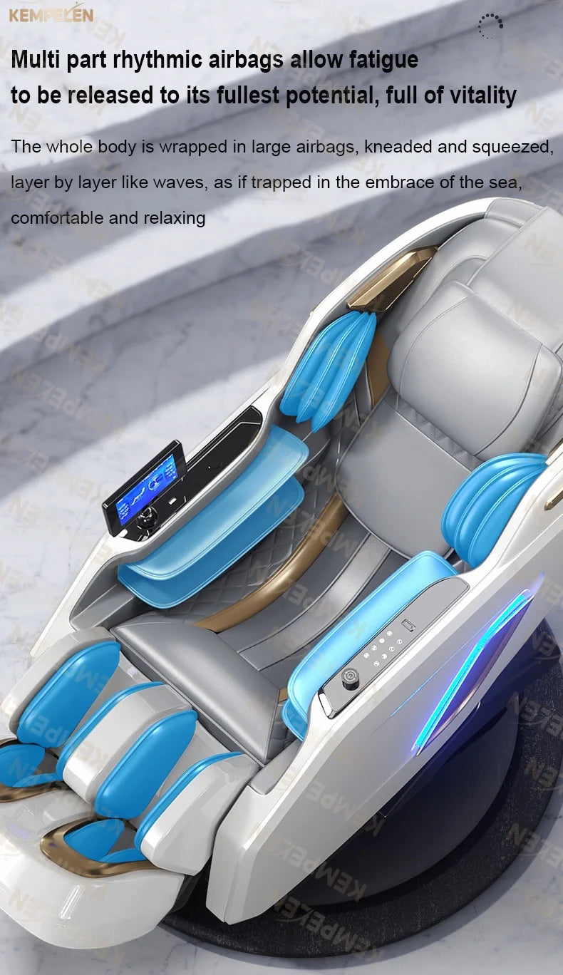 4D Full Body Massage Chair Zero Gravity Thai Stretch Heat Therapy Airbag Compression AI Voice Control for Home Office