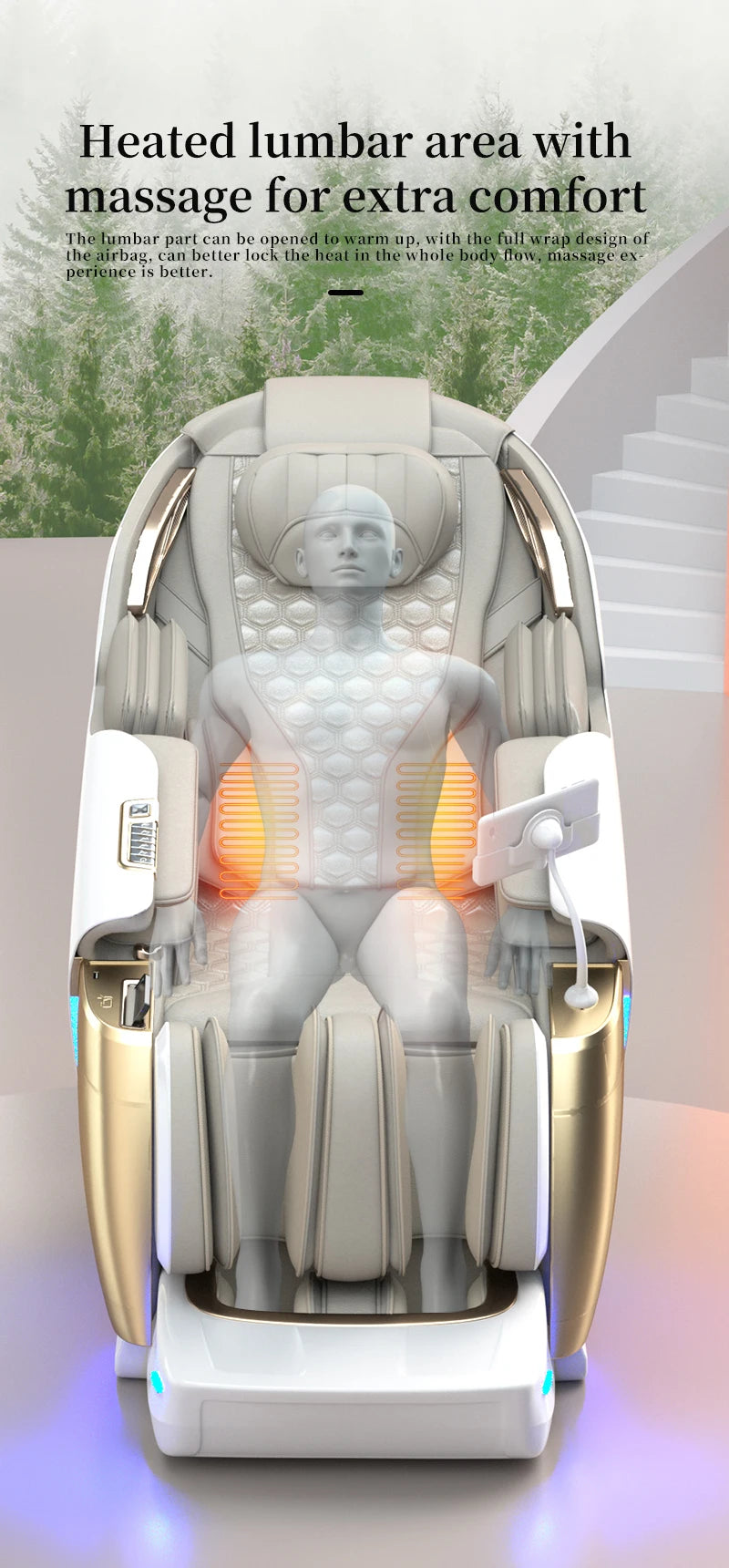 Electric Full Body Massage Chair 4D+3D Zero Gravity SL Track Dual Core Thai Stretch Smart Full Body Relaxation Massage Chairs