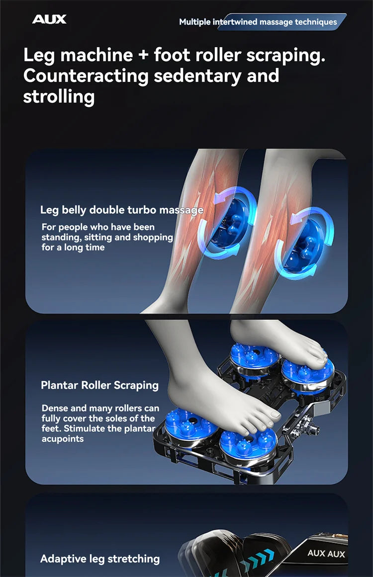 6D+6D Massage Chair Full Body Zero Gravity SL-Track Shiatsu Heating Massage Chairs with Body Scan Yoga Stretch Calf Extension