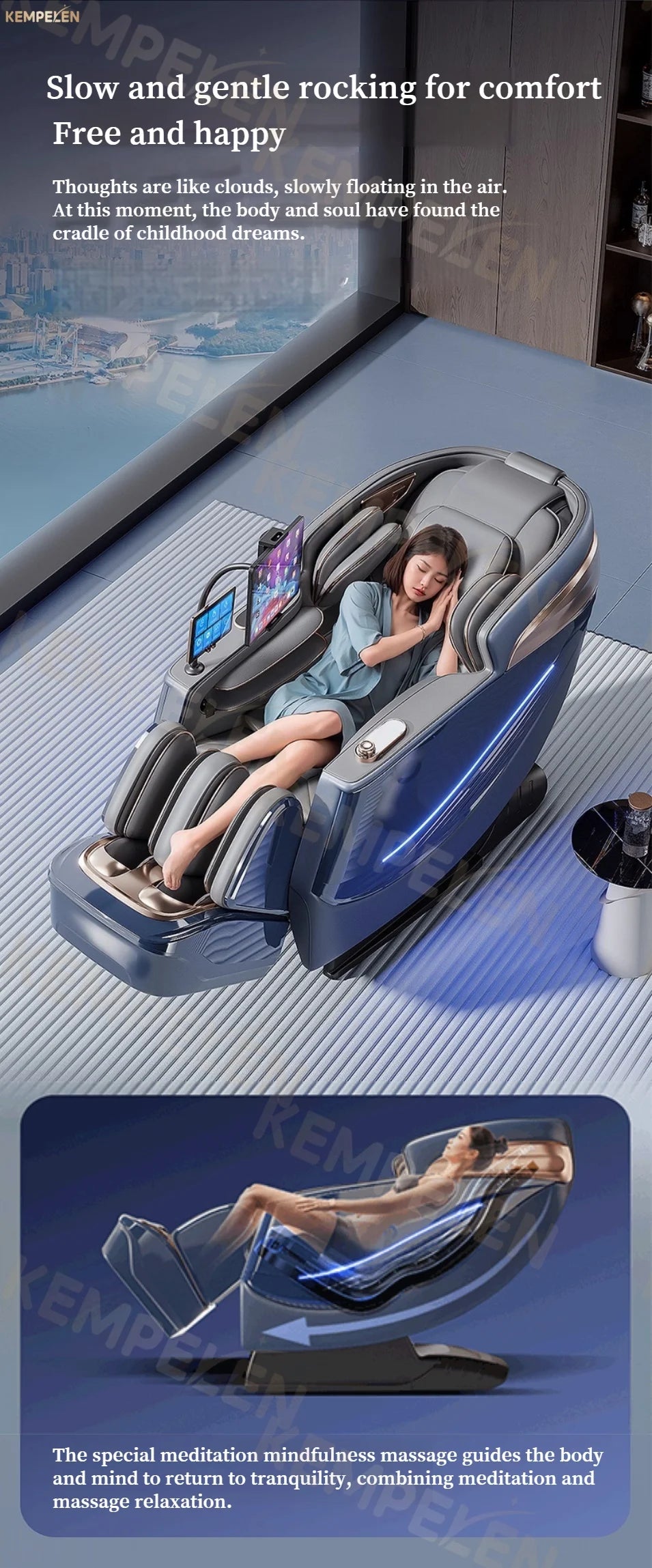 4D Full Body Massage Chair AI Voice Control Zero Gravity Thai Stretch Foot Scraping Blood Oxygen Monitor Home Relaxation