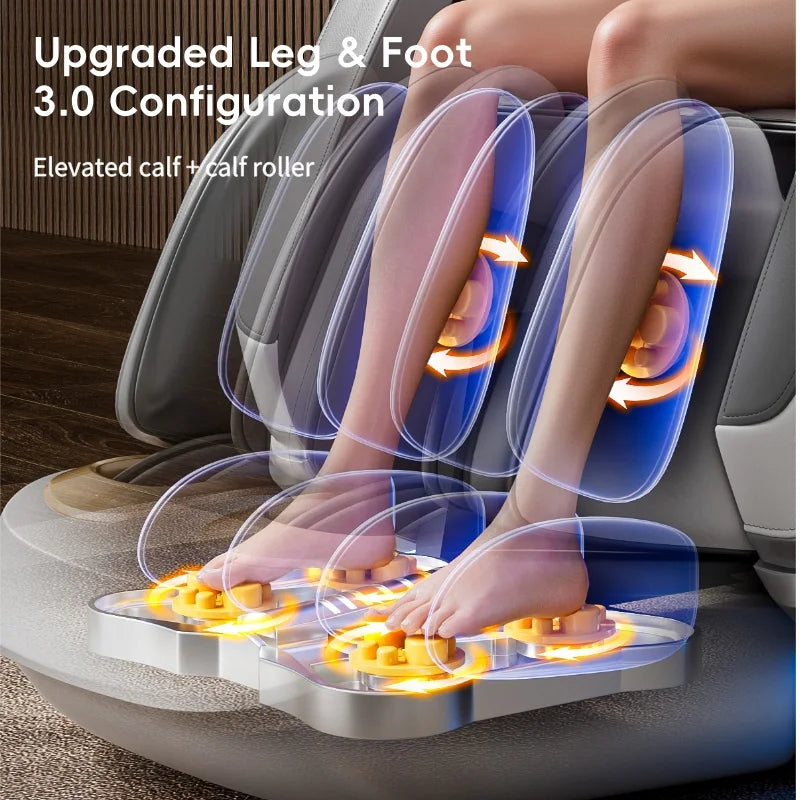 New Upgraded Super-large Cockpit Massage Chair Zero Gravity 4D Full Body Automatic Multifunction Intelligent Home Recliner Sofa