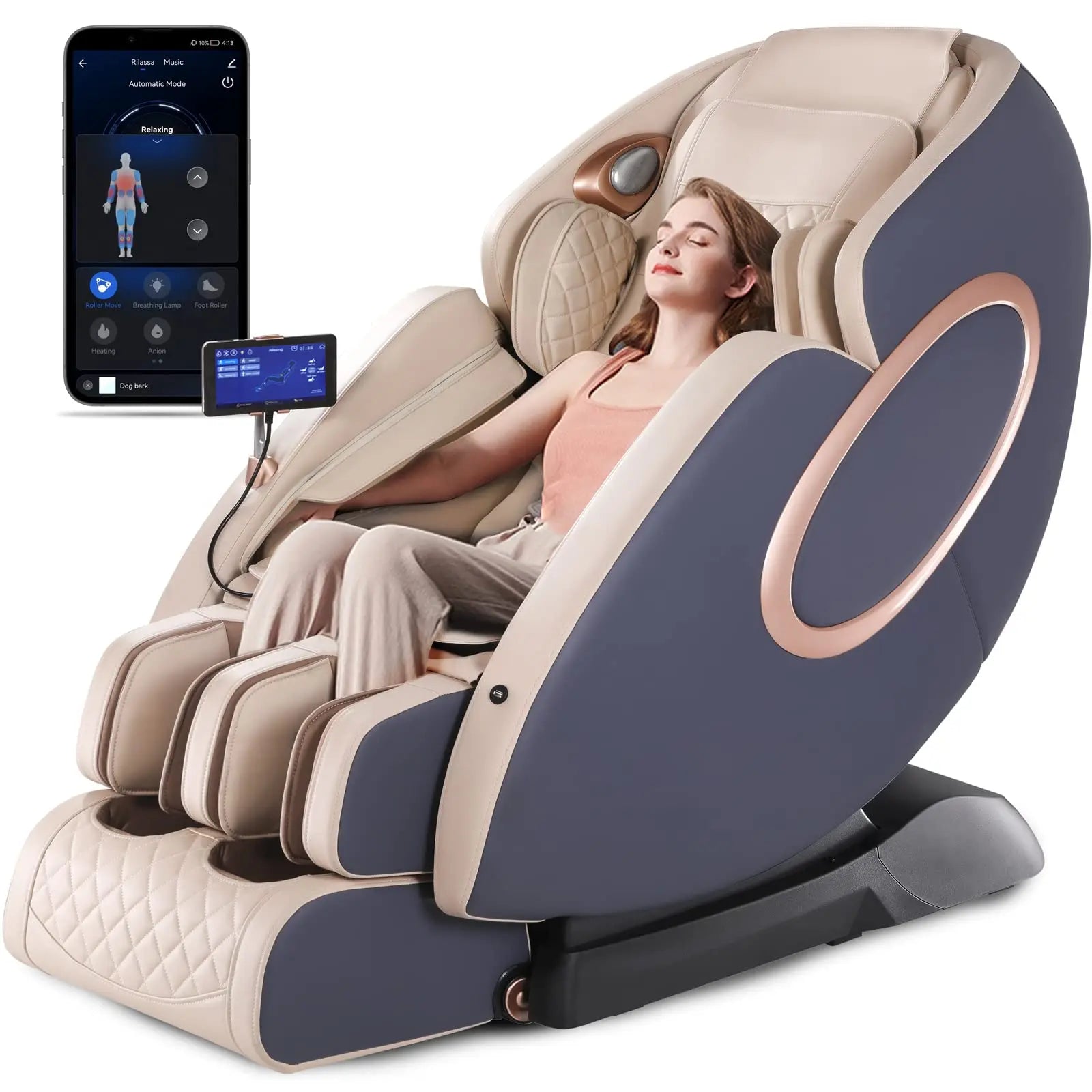 APP Control 4D Massage Chairs SL-Track Full Body Shiatsu Recliner Zero Gravity Massager with Yoga Stretching Foot Massage Roller