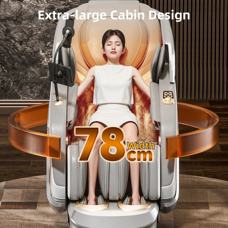 New Upgraded Super-large Cockpit Massage Chair Zero Gravity 4D Full Body Automatic Multifunction Intelligent Home Recliner Sofa