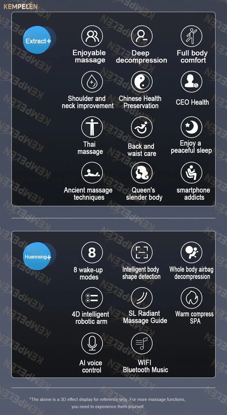 4D Full Body Massage Chair Zero Gravity Thai Stretch Heat Therapy Airbag Compression AI Voice Control for Home Office